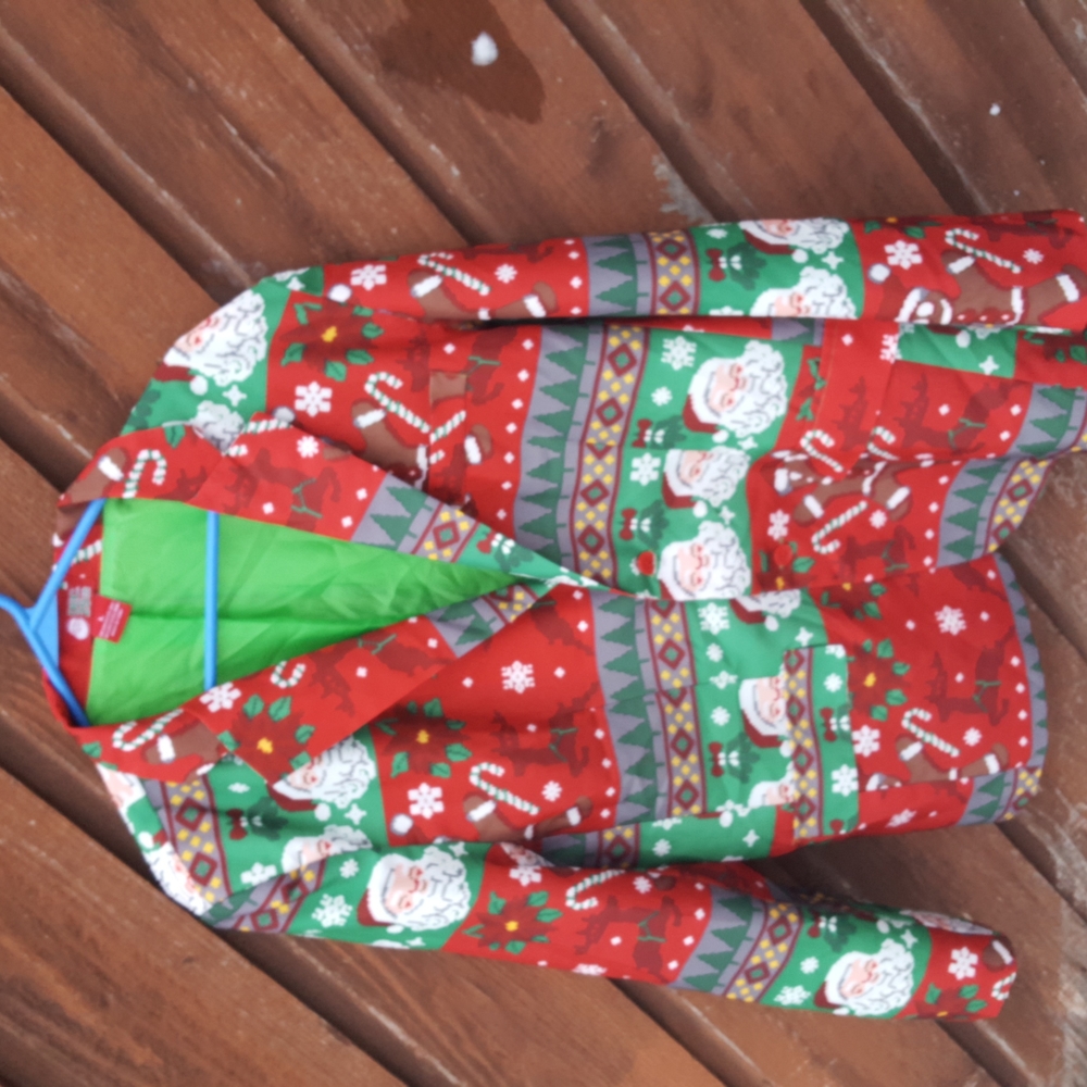 Like new, Dec. 25th Ugly Christmas Jacket And Tie